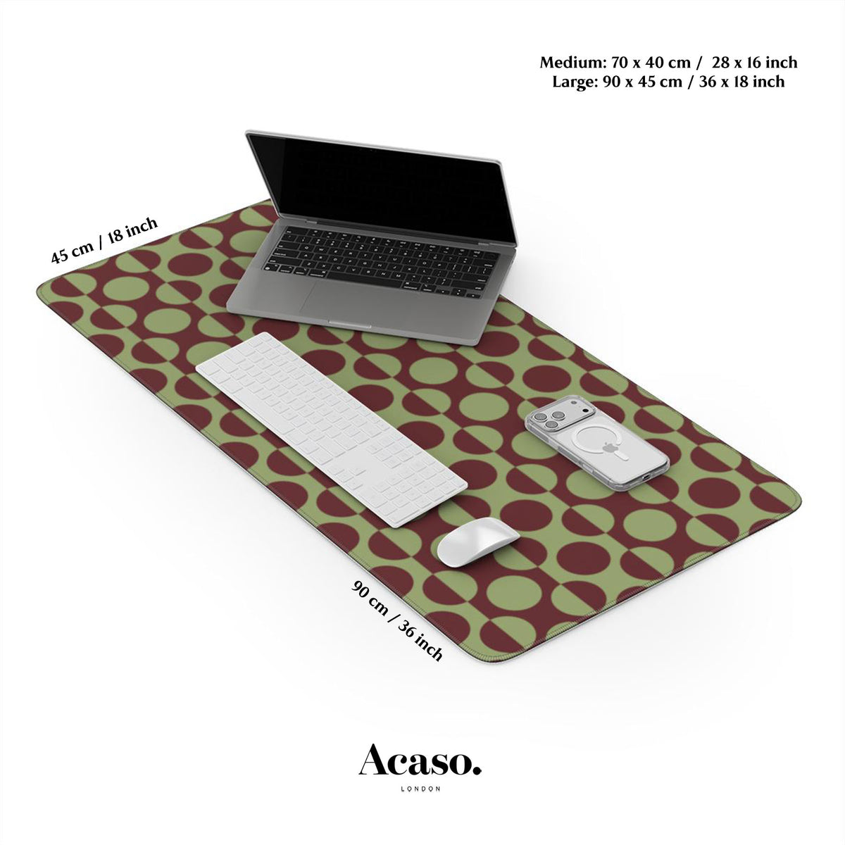 Mint Double Dots Desk Mat