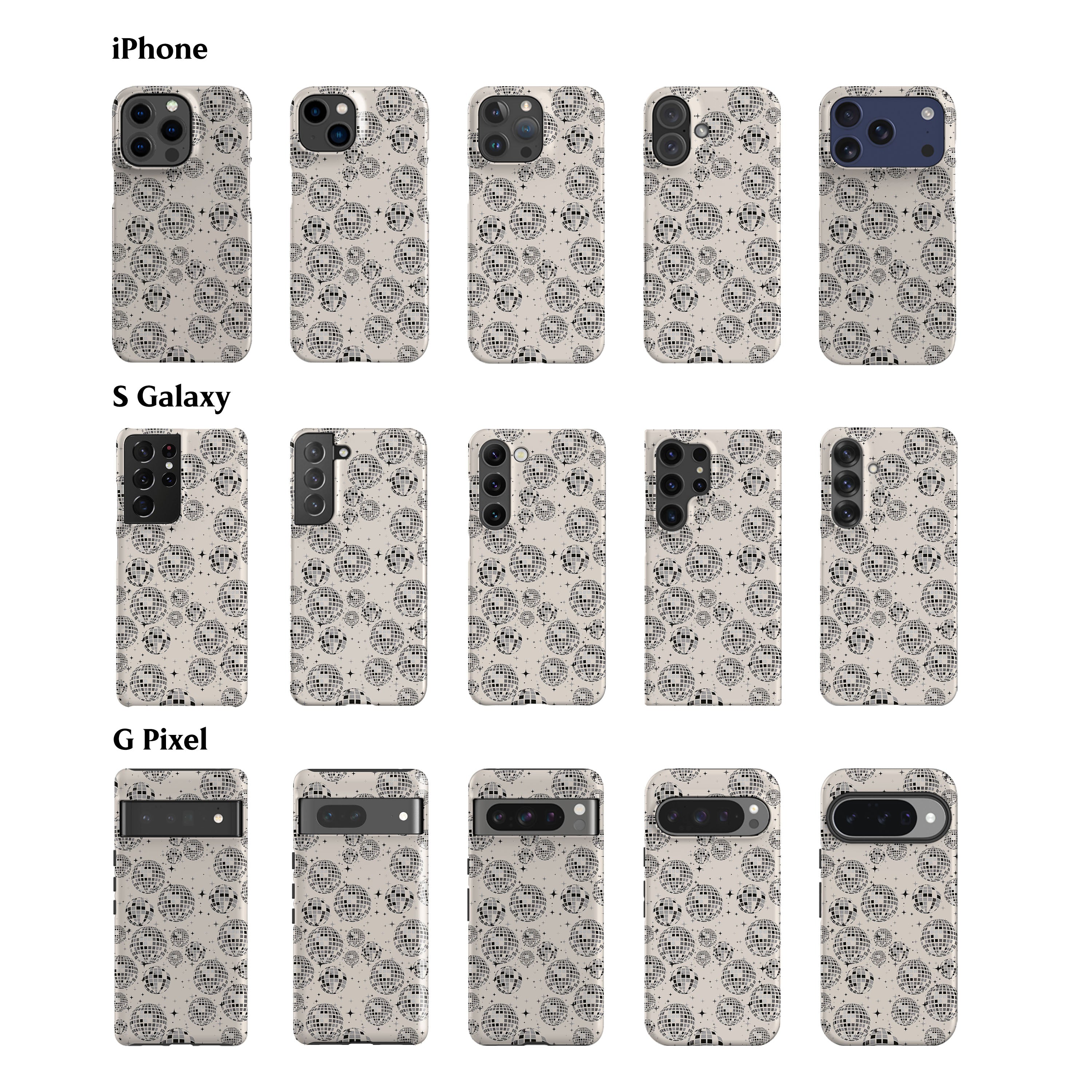 Mirror Ball Cream Phone Case