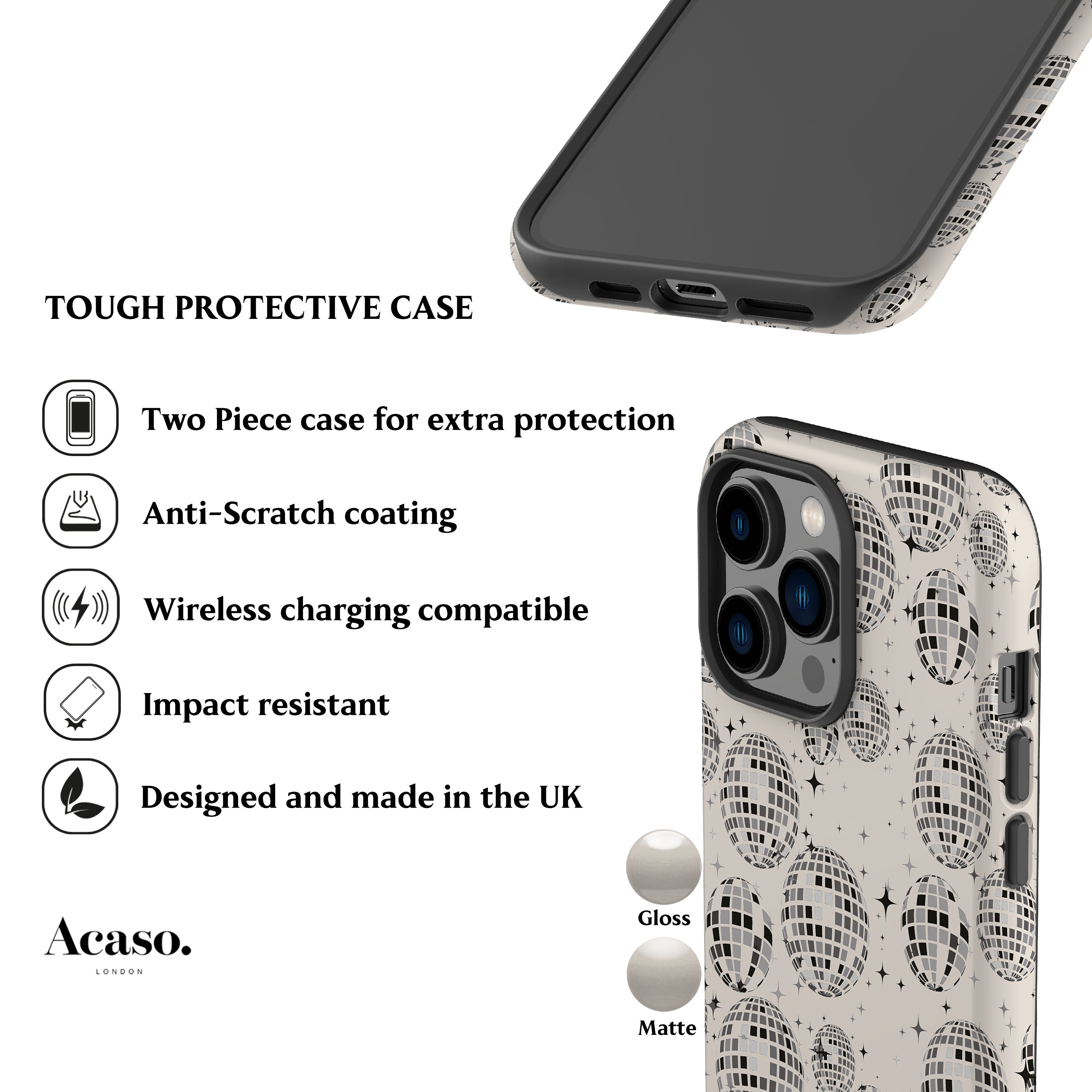 Mirror Ball Cream Phone Case