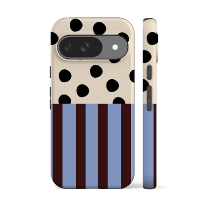 Blue Striped Polka Dot Phone Case