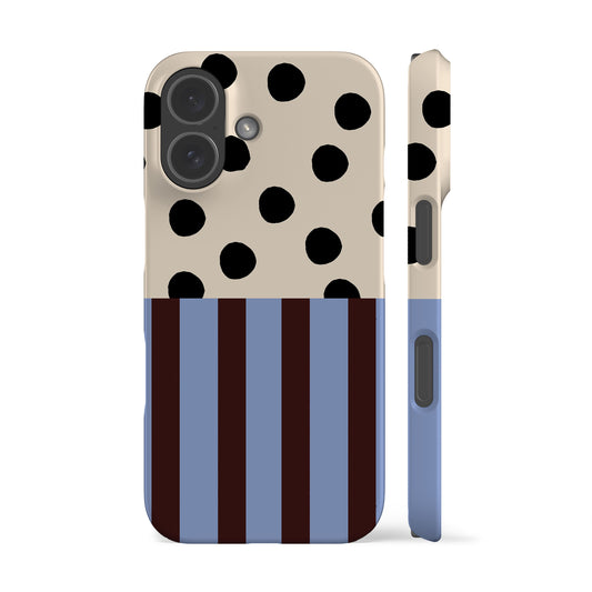 Blue Striped Polka Dot Phone Case