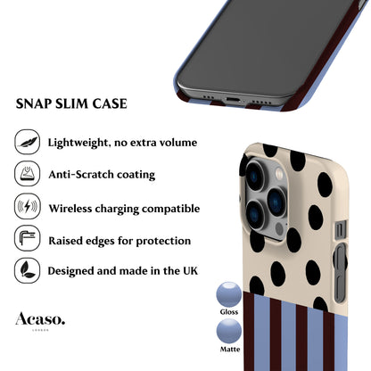 Blue Striped Polka Dot Phone Case