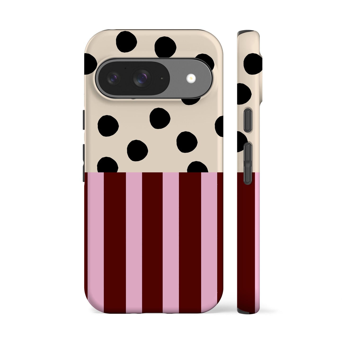 Pink Striped Polka Dot Phone Case