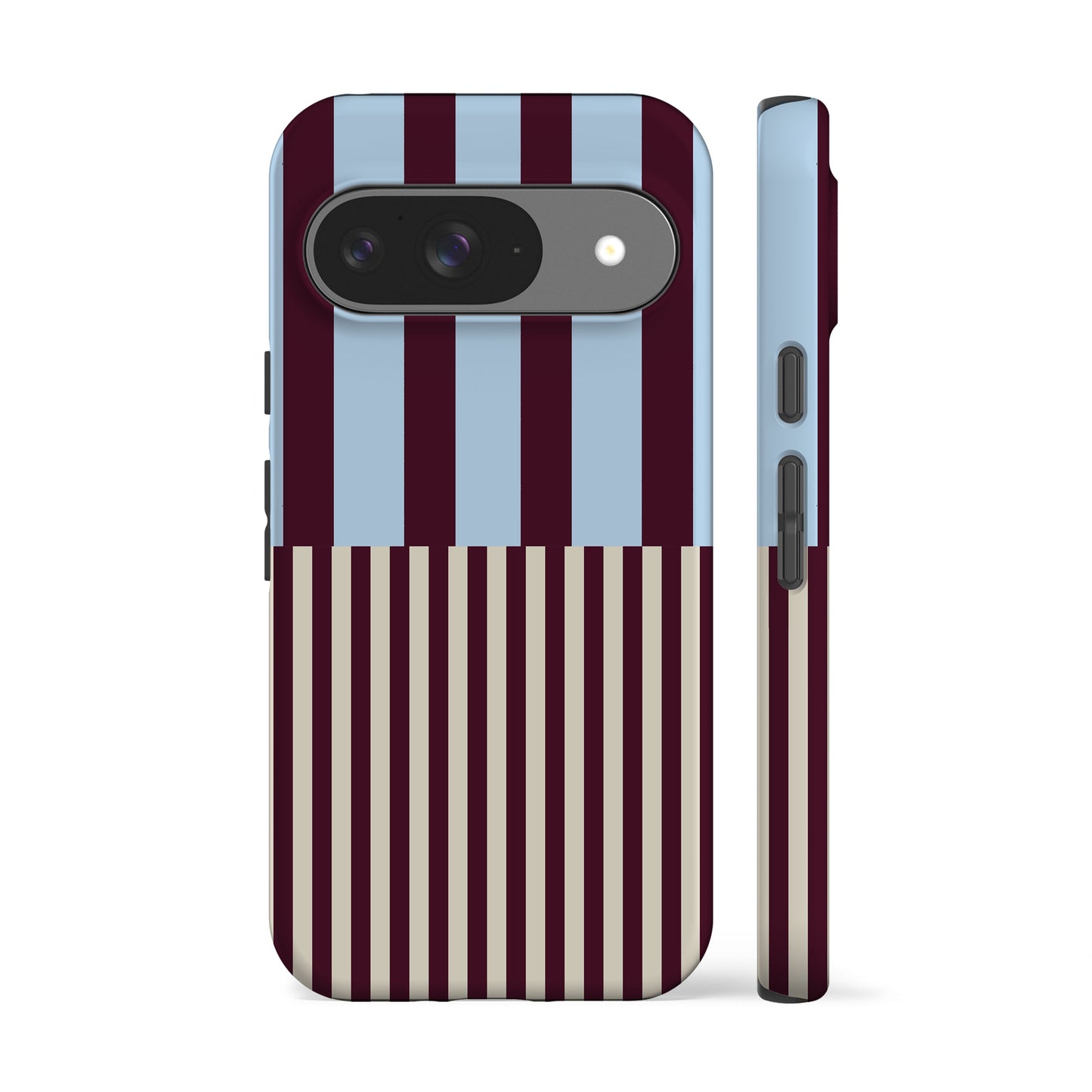 Blue Maroon Modern Stripes Phone Case