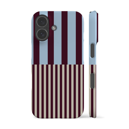 Blue Maroon Modern Stripes Phone Case