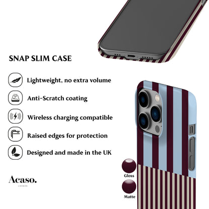 Blue Maroon Modern Stripes Phone Case