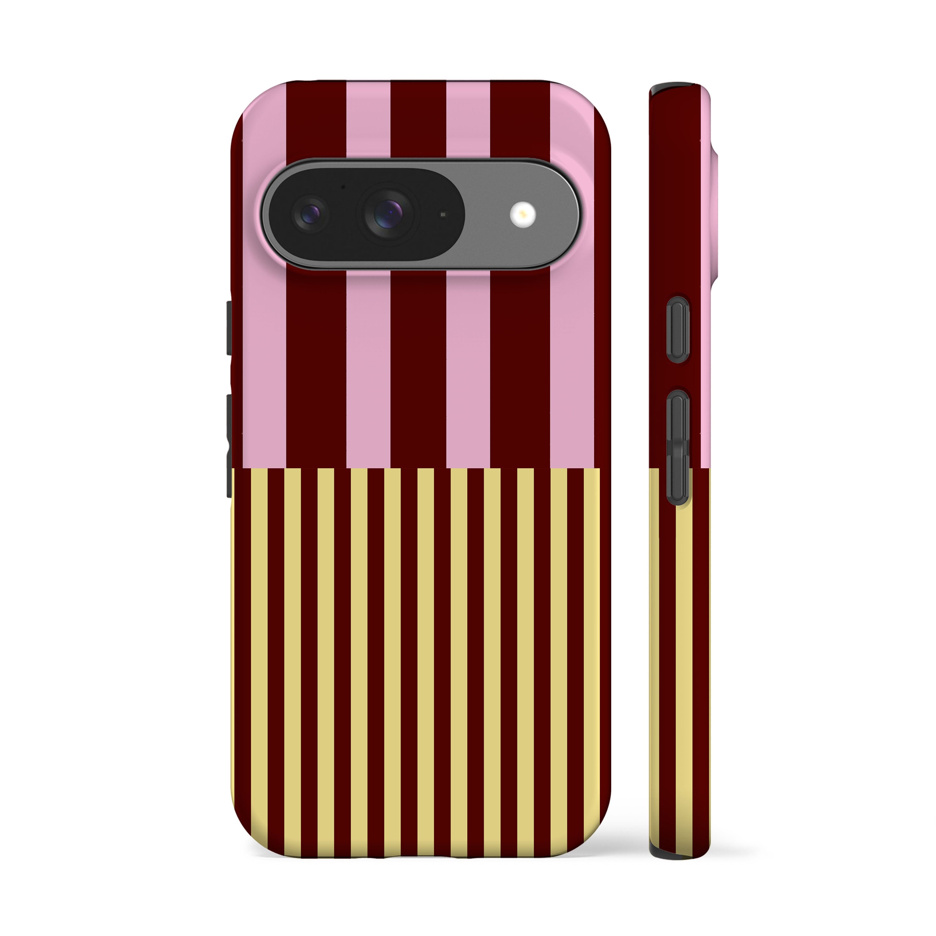 Pink Maroon Modern Stripes Phone Case