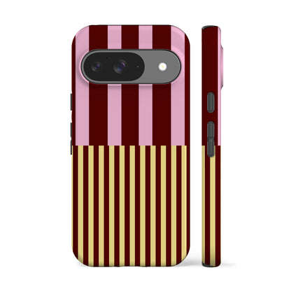 Pink Maroon Modern Stripes Phone Case