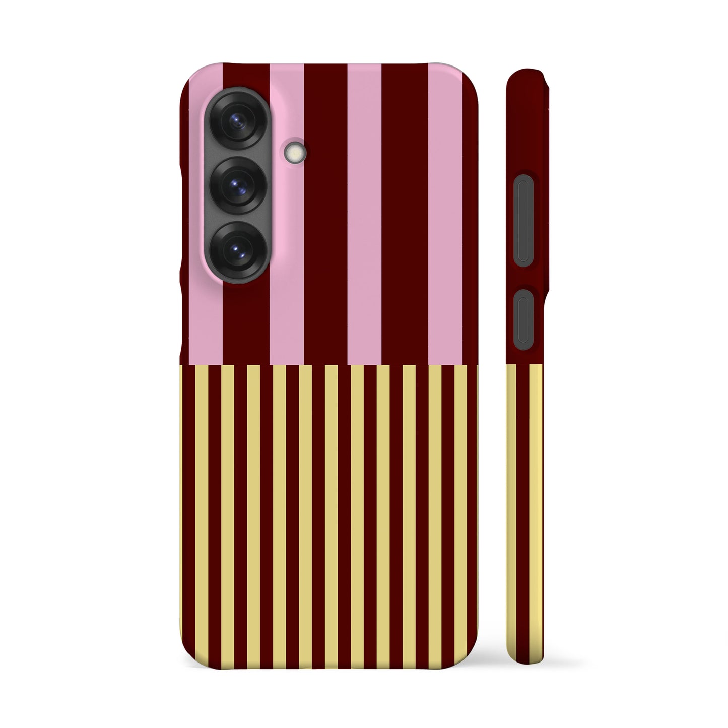 Pink Maroon Modern Stripes Phone Case