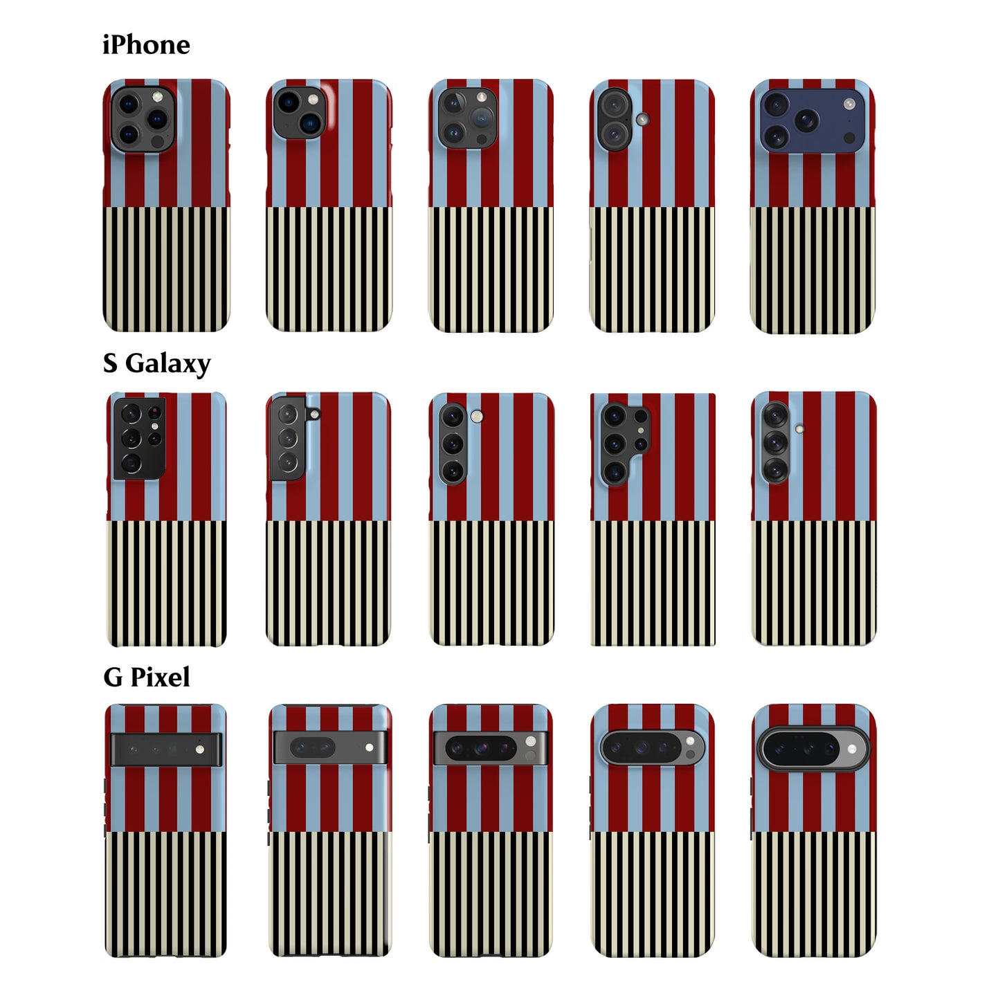 Red Blue Modern Stripes Phone Case