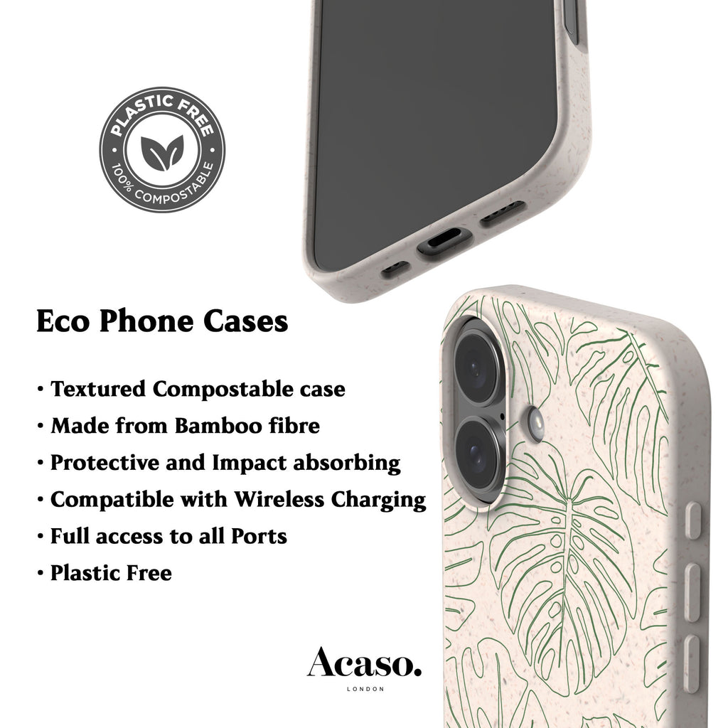 Line Art Monstera Eco-Friendly Phone Case