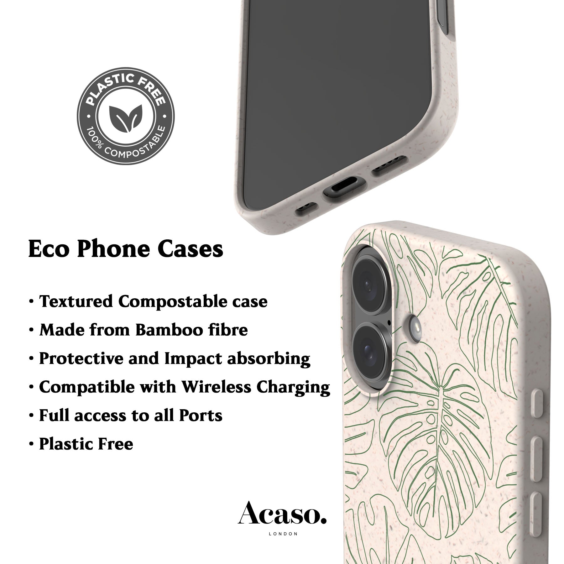 Line Art Monstera Eco-Friendly Phone Case