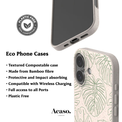 Line Art Monstera Eco-Friendly Phone Case