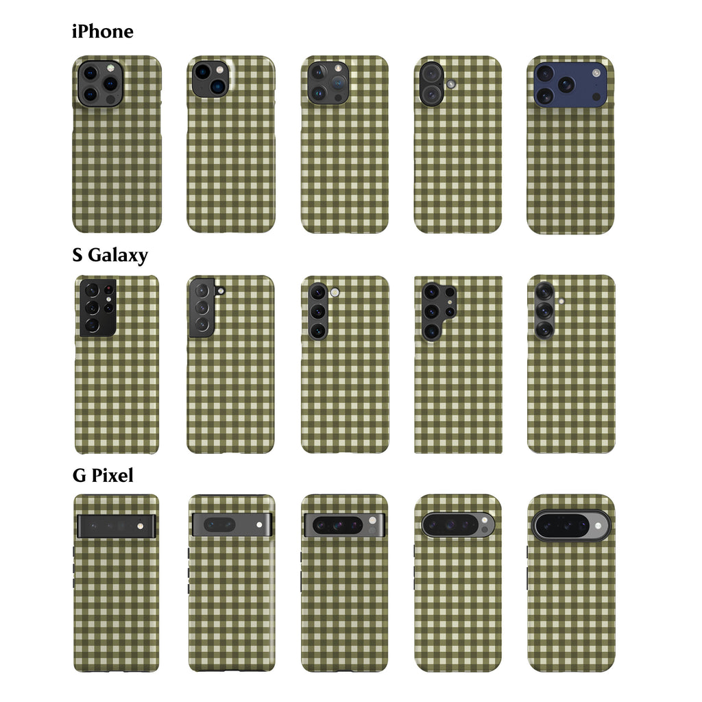 Moss Green Plaid Phone Case