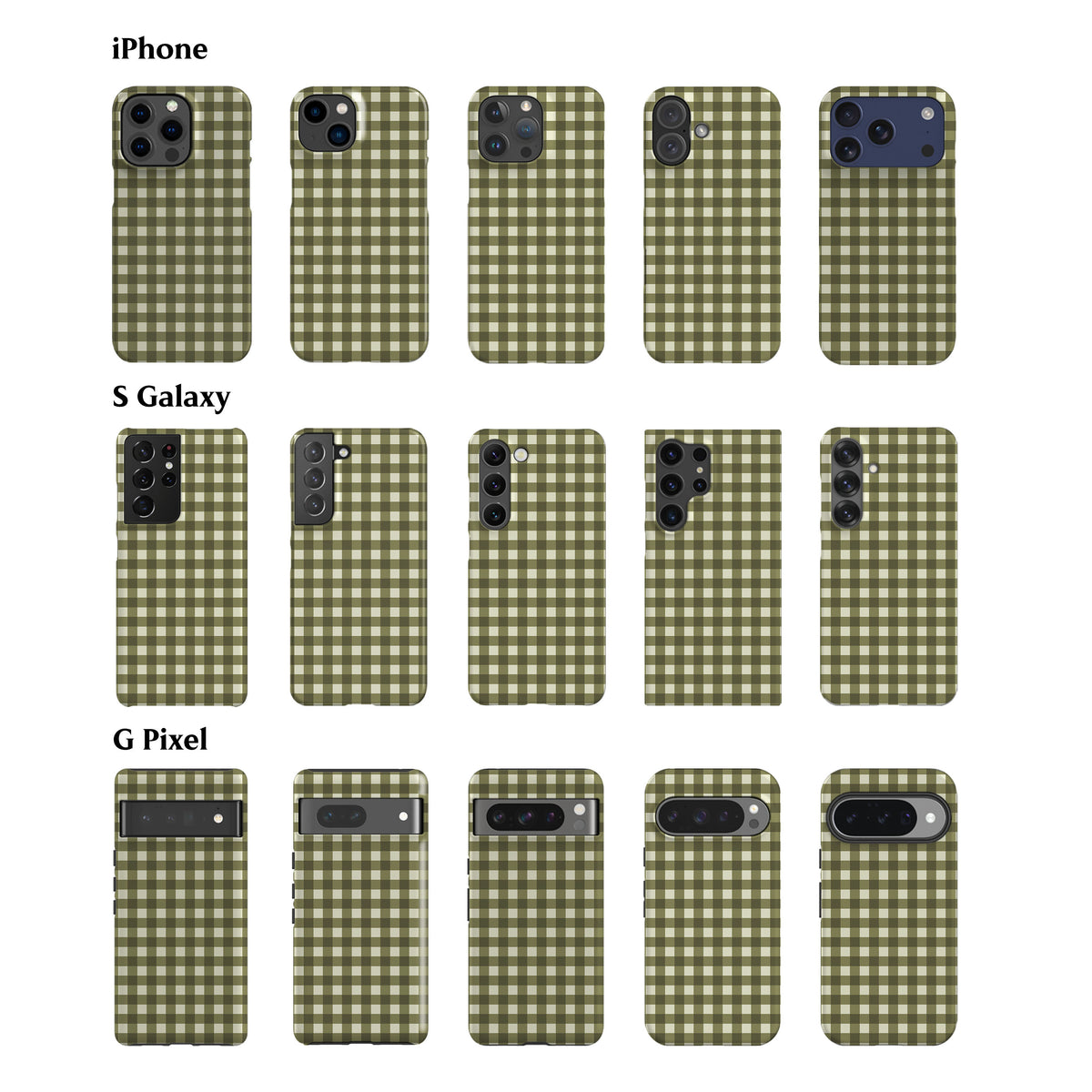 Moss Green Plaid Phone Case