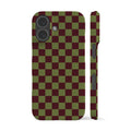 Moss Maroon Checkered Phone Case