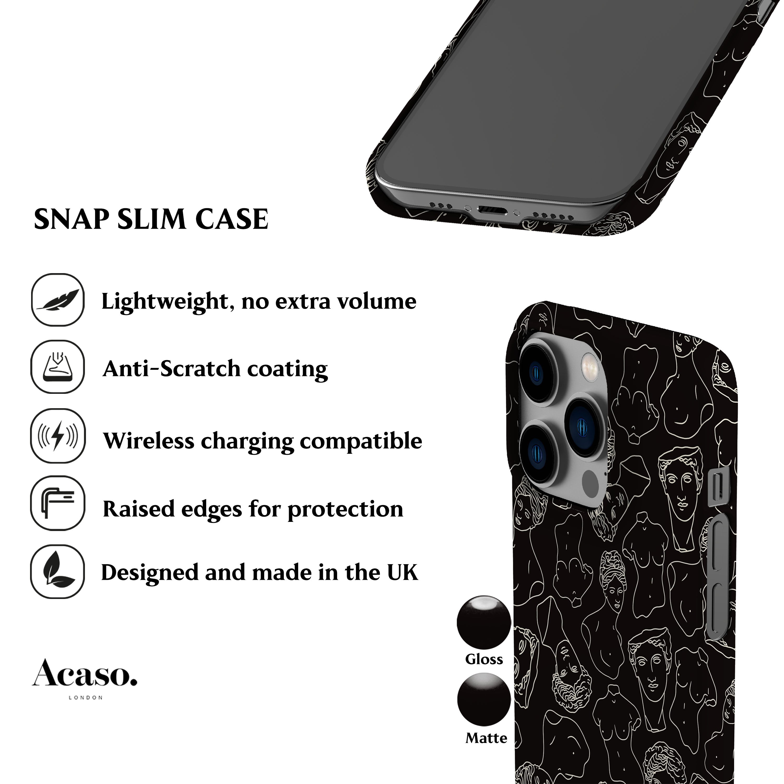 Mythos Black Phone Case