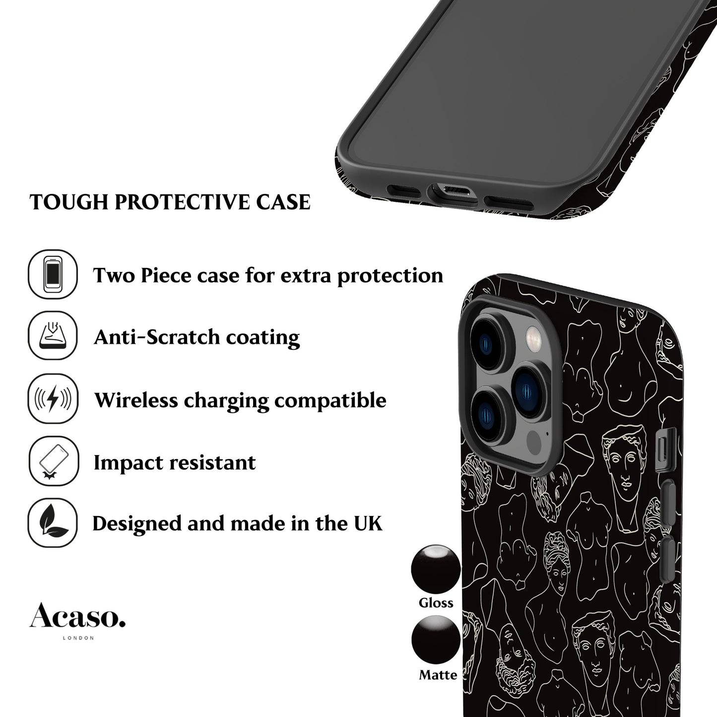 Mythos Black Phone Case