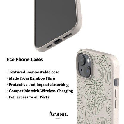 MONSTERA Line Art Eco-Friendly Phone Case
