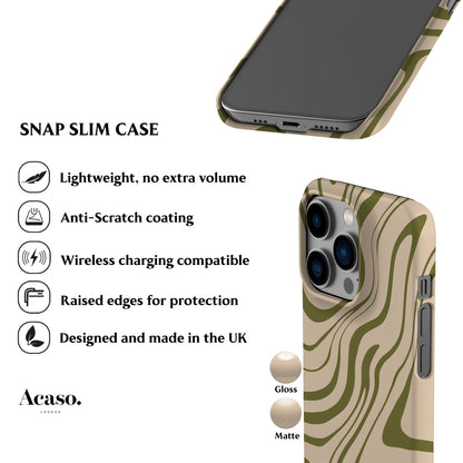 Olive Swirl Pattern Phone Case