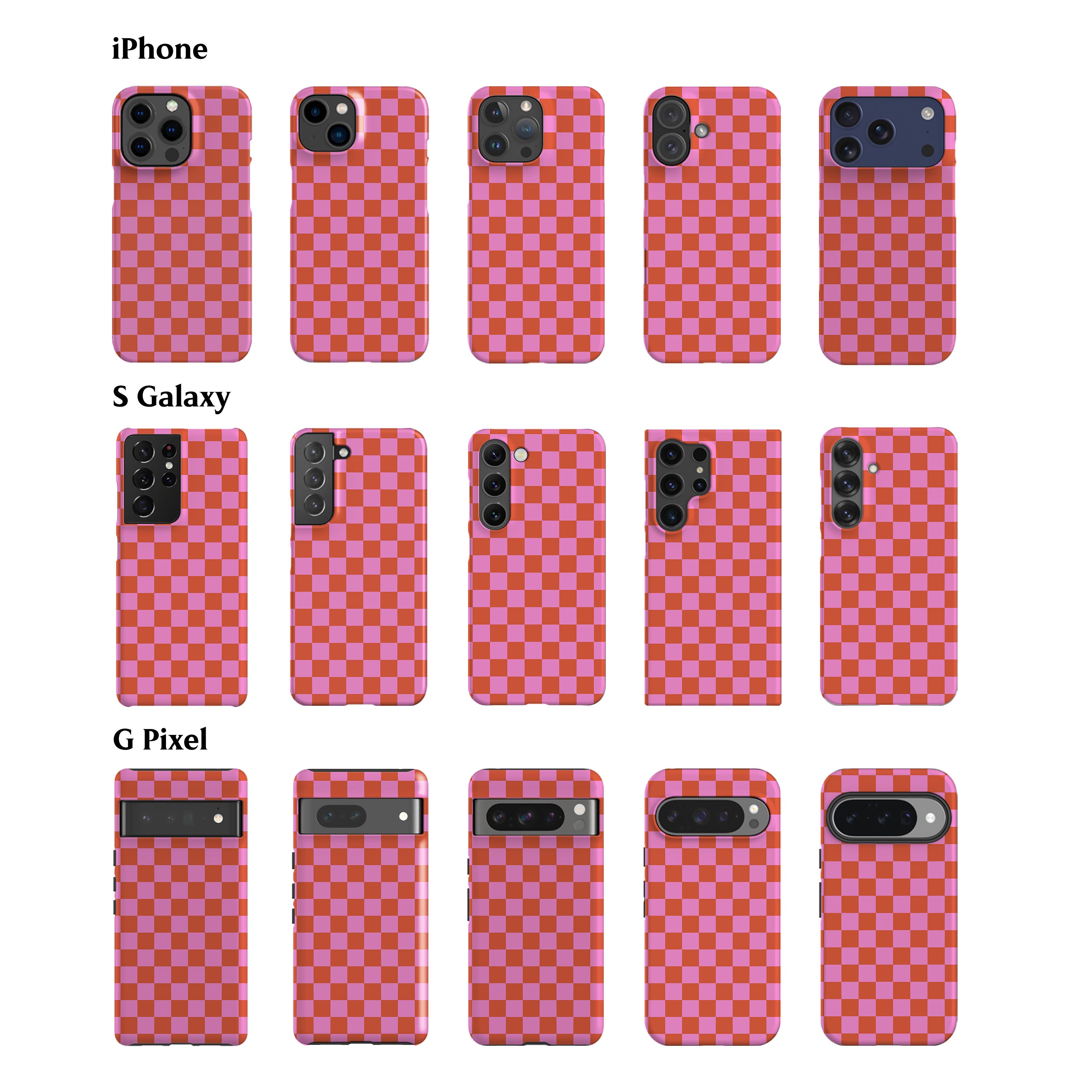 Orange Checkered Phone Case