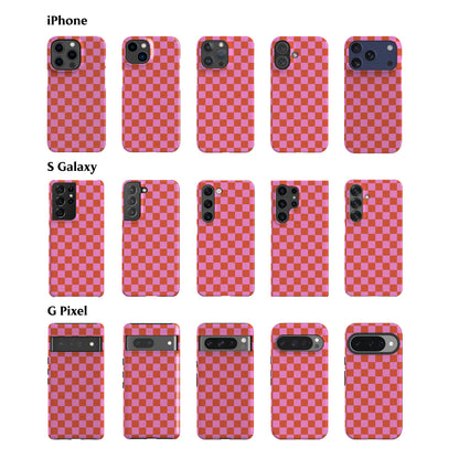 Orange Checkered Phone Case