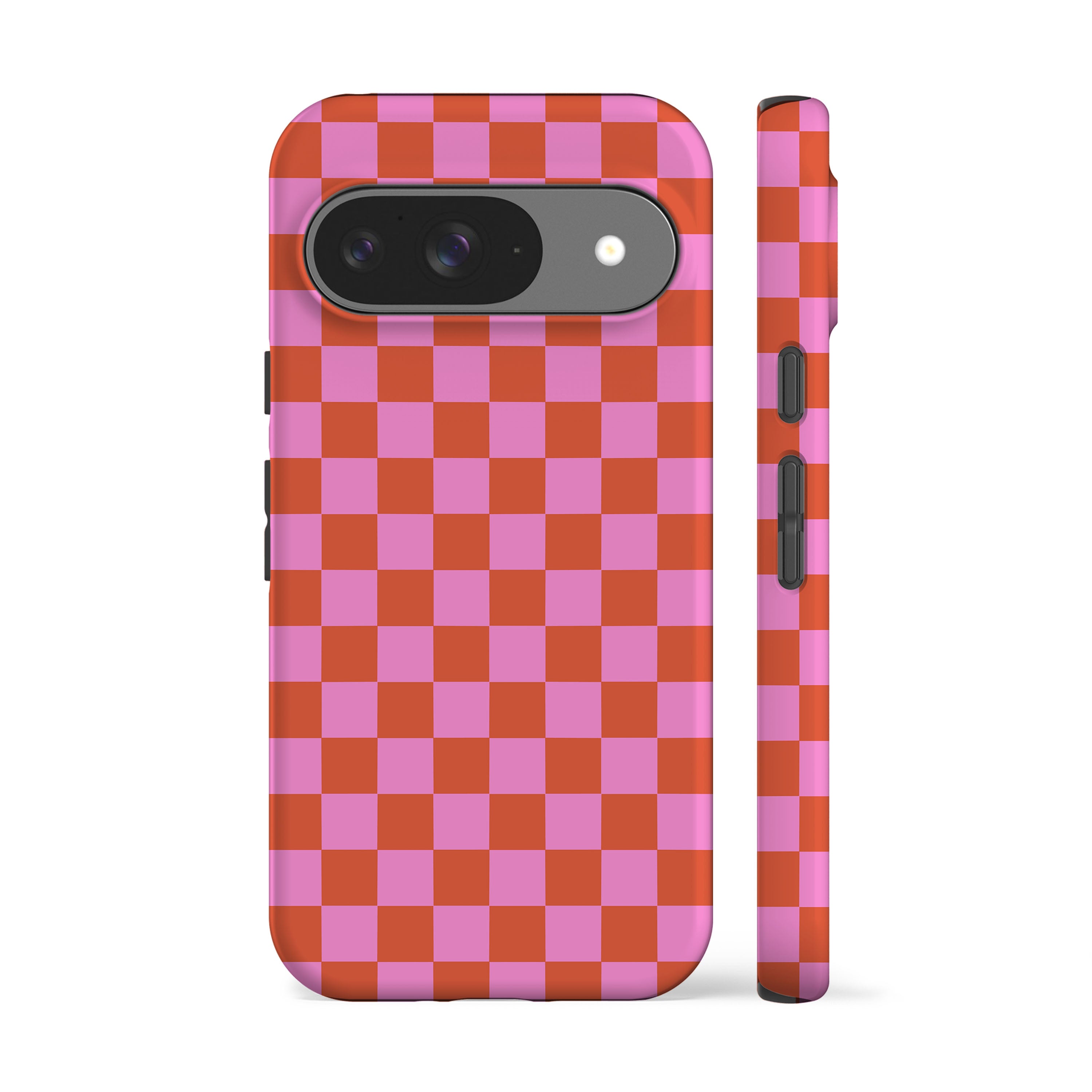 Orange Checkered Phone Case