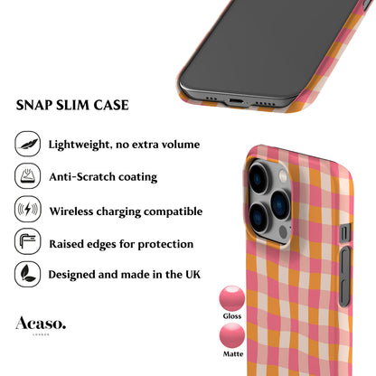 Summer Orange Plaid Phone Case