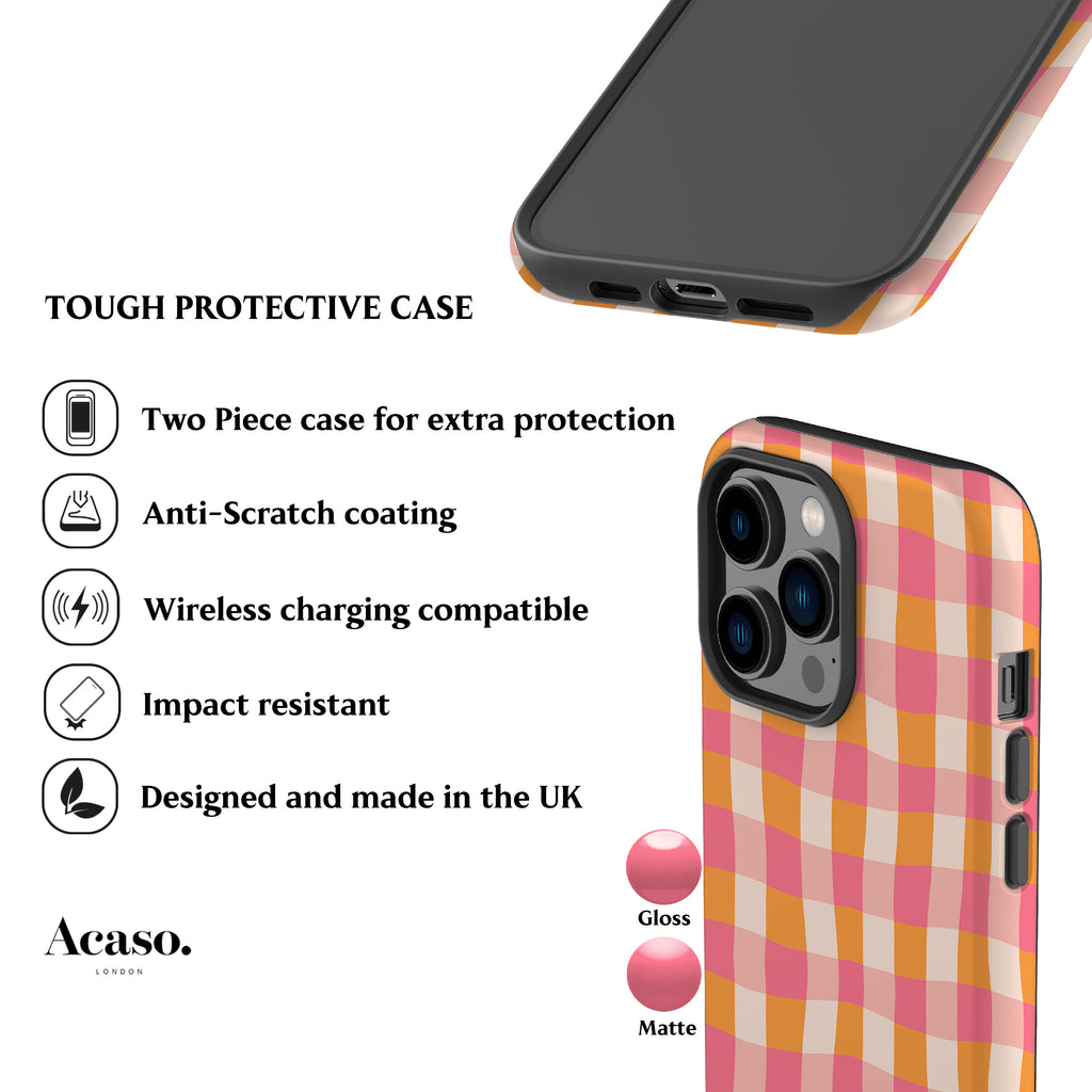 Summer Orange Plaid Phone Case