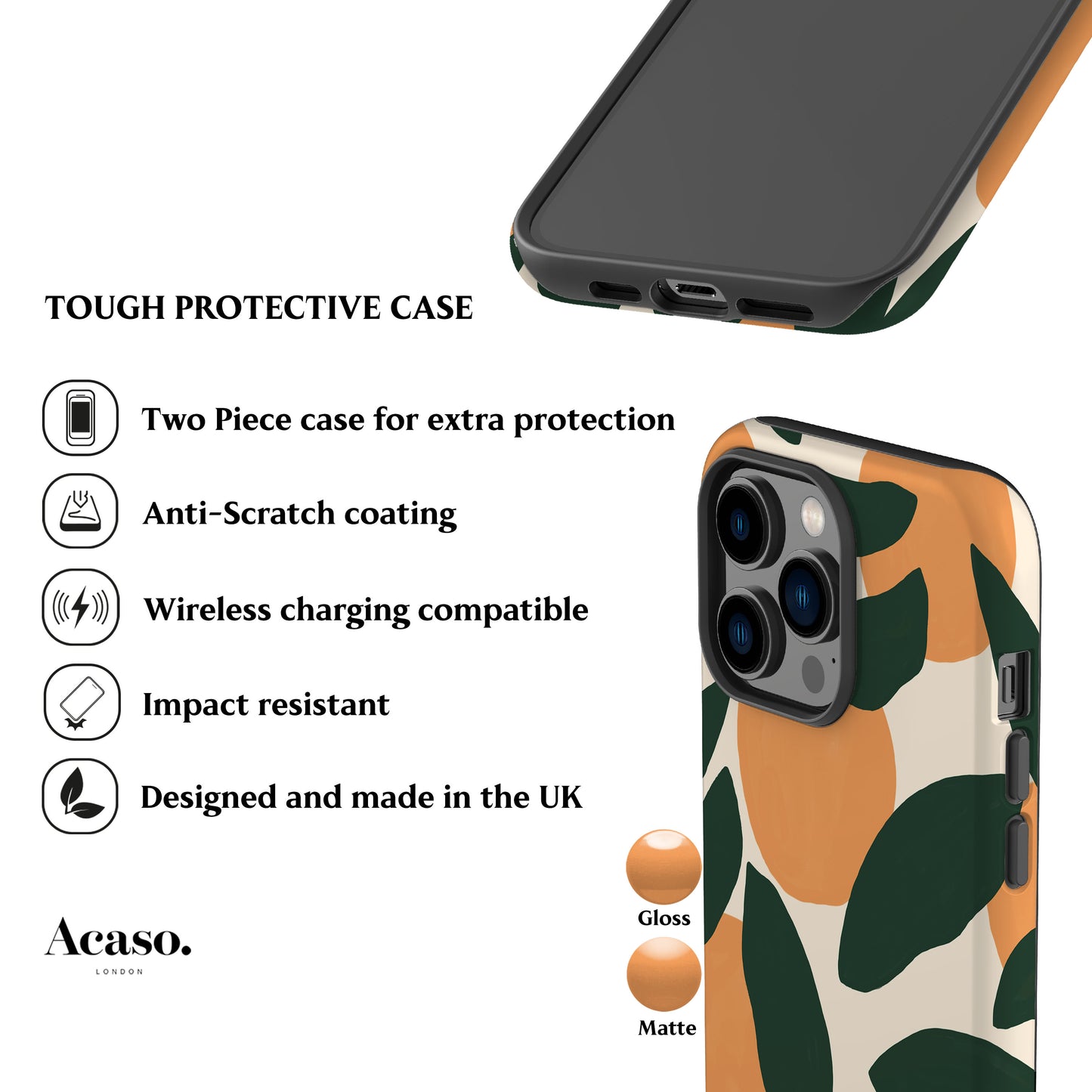 Orange Painted Art Phone Case