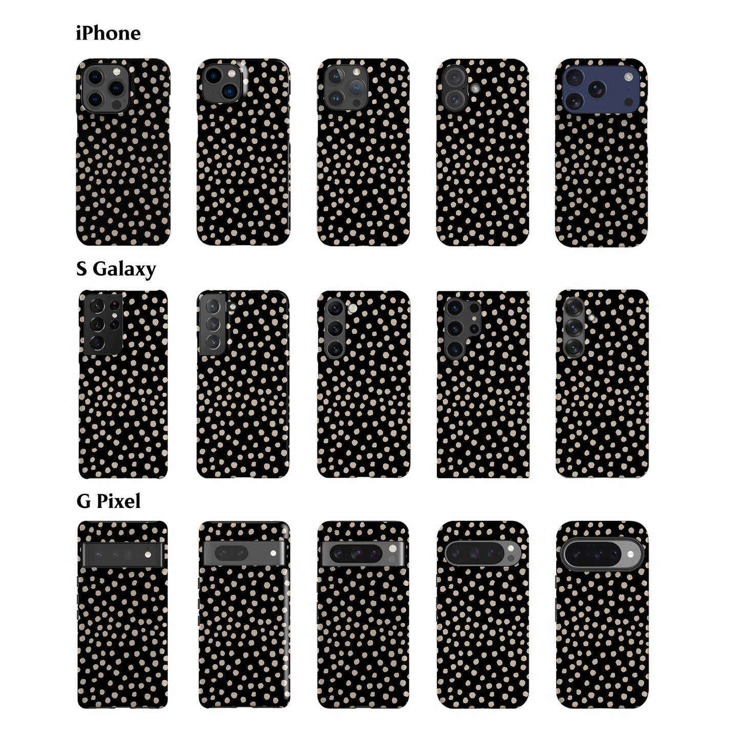 Painted Dots Black Phone Case