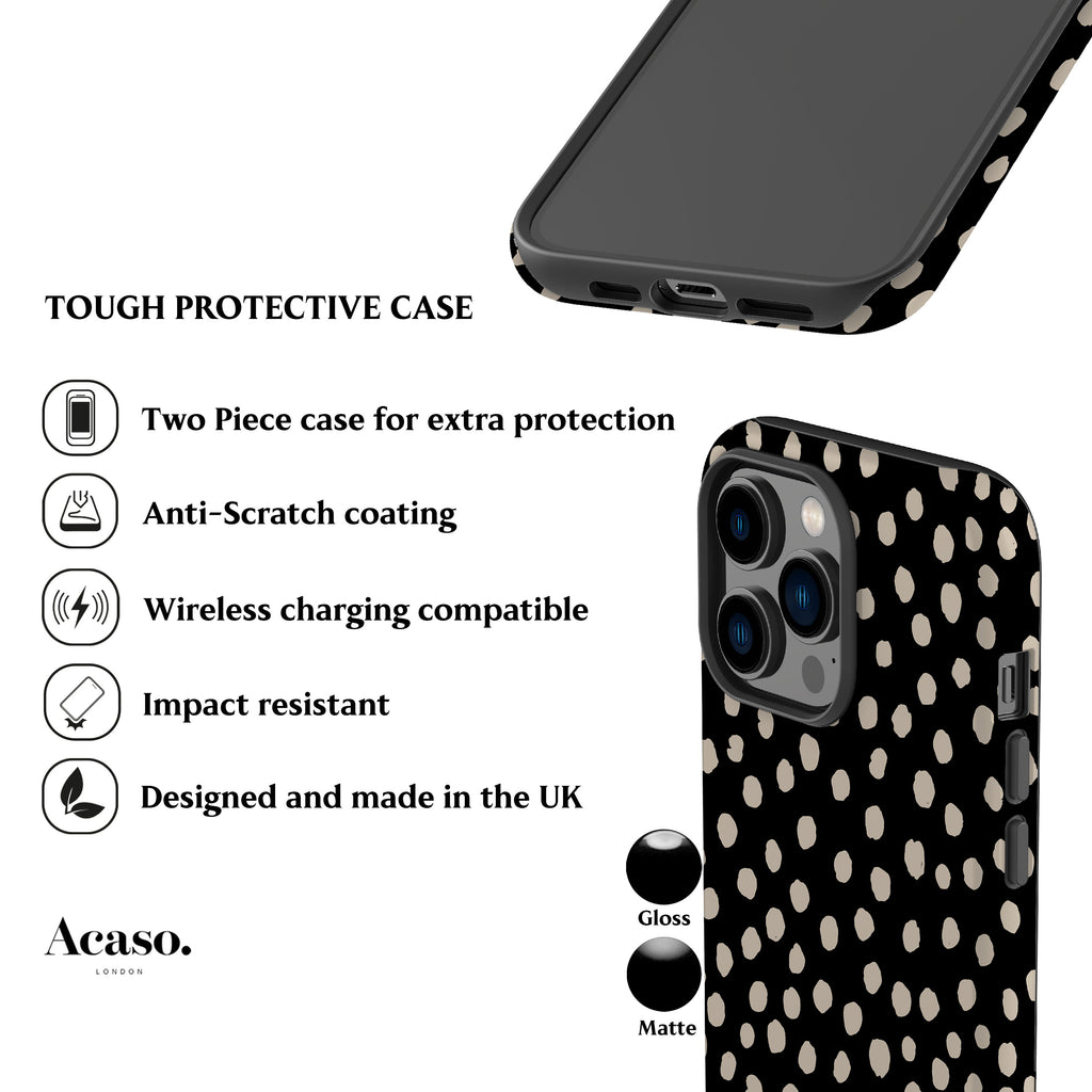 Painted Dots Black Phone Case