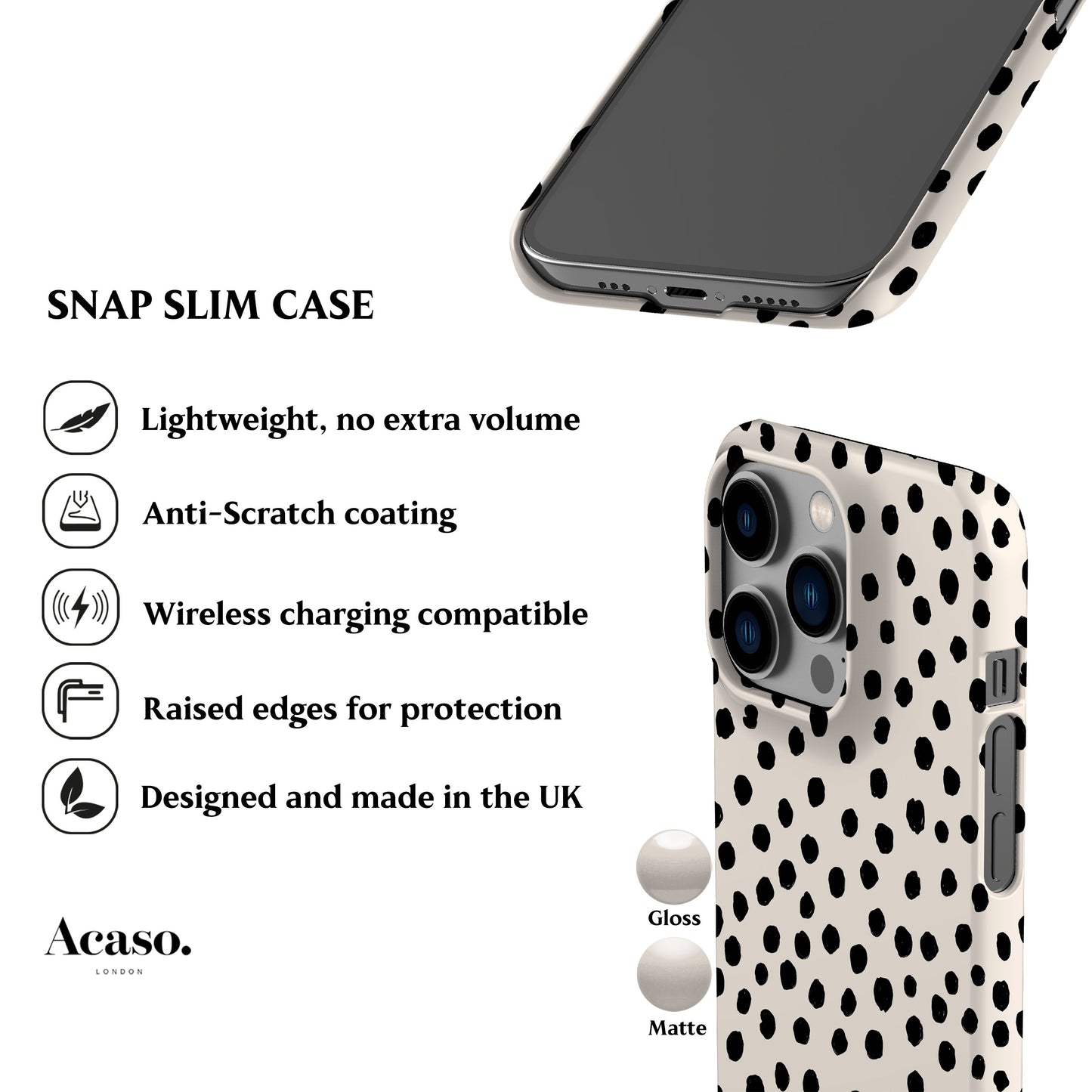 Painted Dots White Phone Case