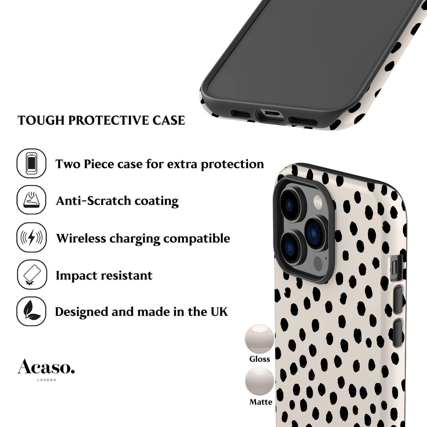 Painted Dots White Phone Case