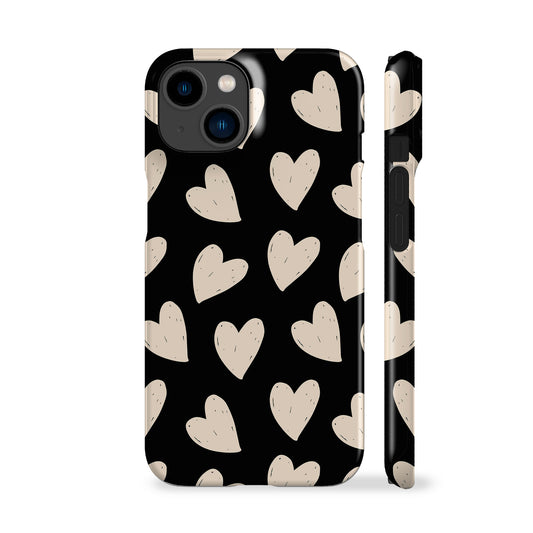 Painted Hearts Black Phone Case