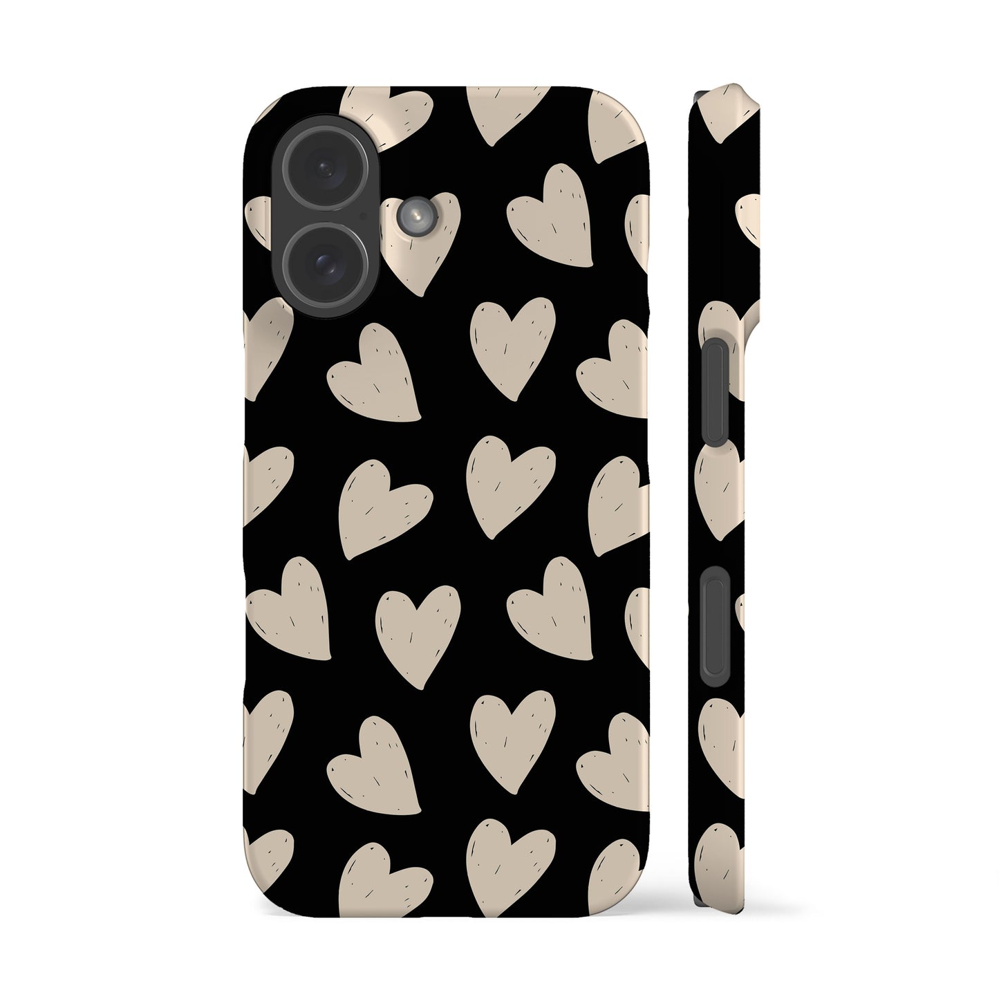 Painted Hearts Black Phone Case