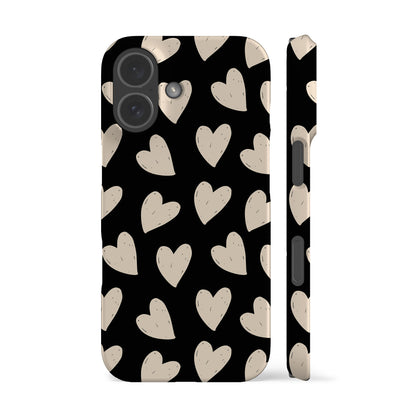Painted Hearts Black Phone Case