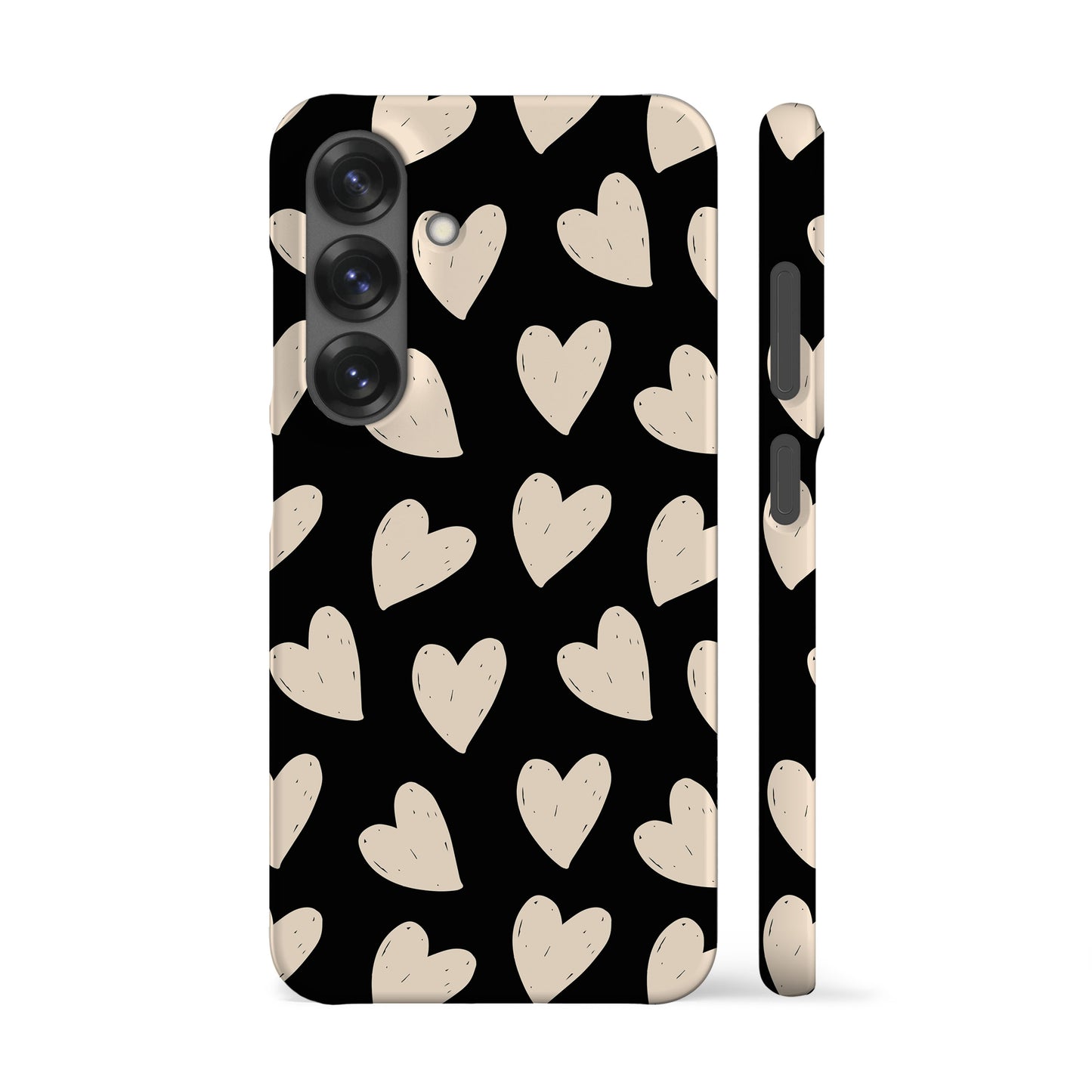 Painted Hearts Black Phone Case