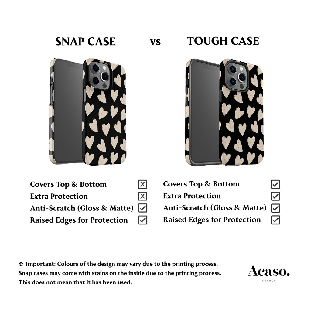 Painted Hearts Black Phone Case