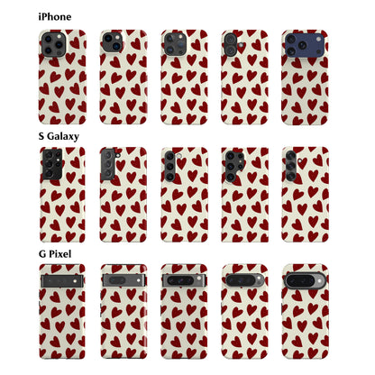 Painted Red Hearts Phone Case