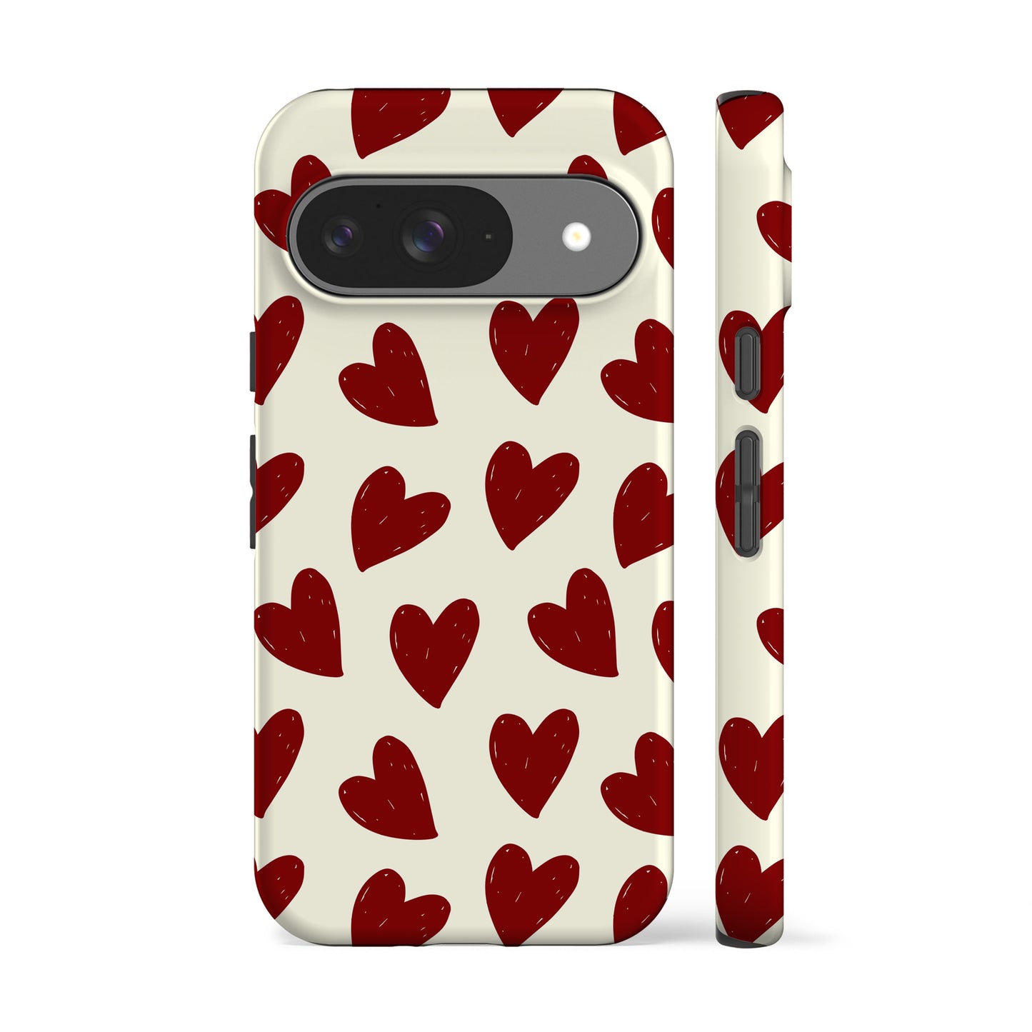 Painted Red Hearts Phone Case