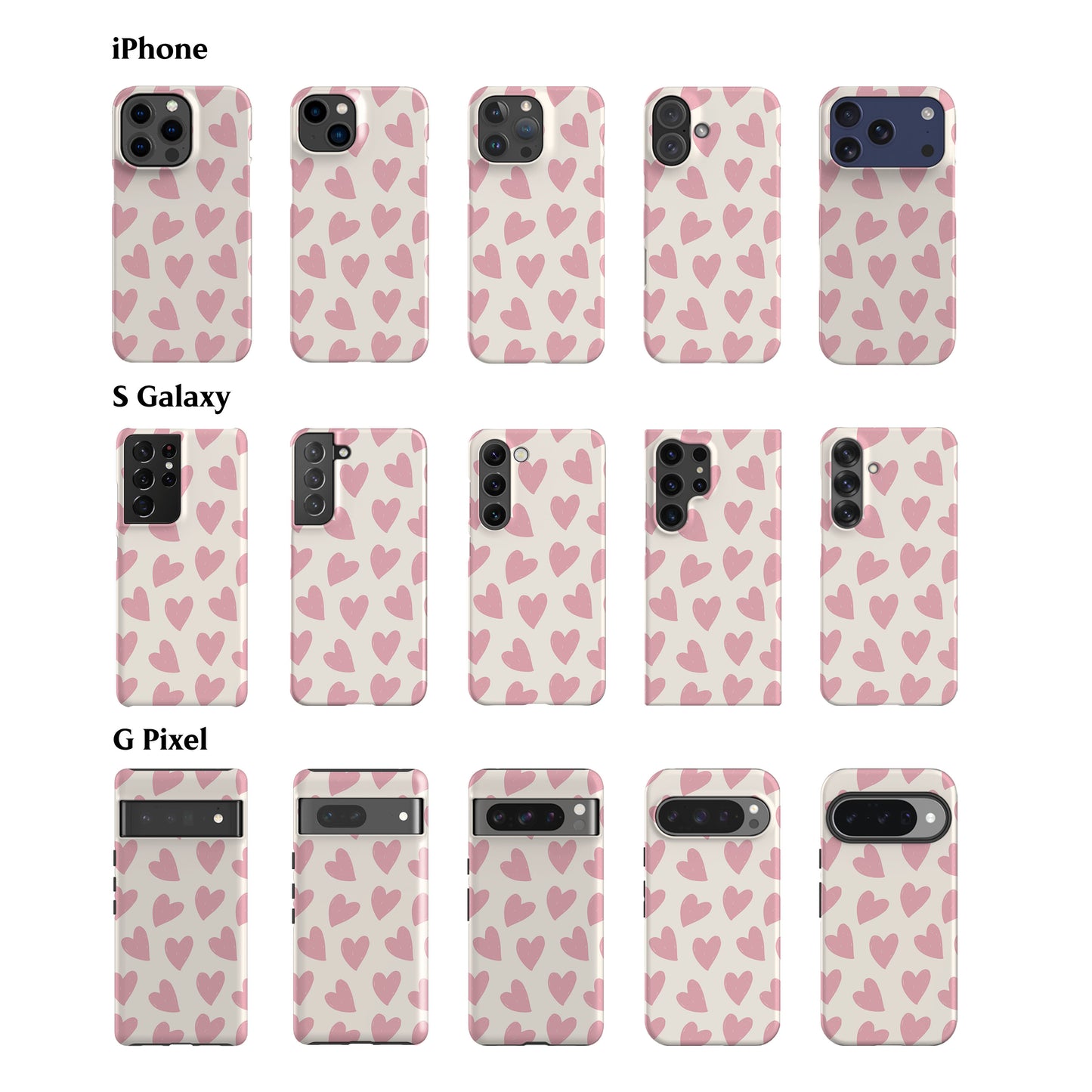 Painted Pink Hearts Phone Case