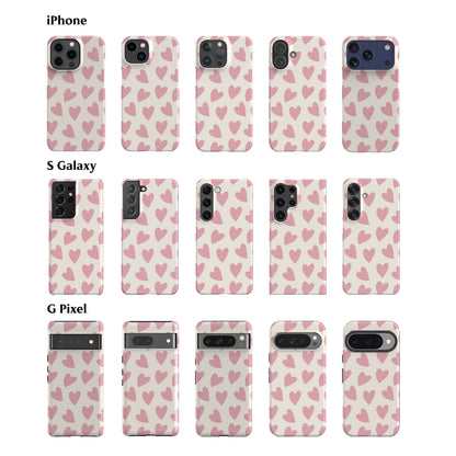 Painted Pink Hearts Phone Case