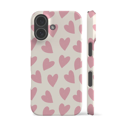 Painted Pink Hearts Phone Case