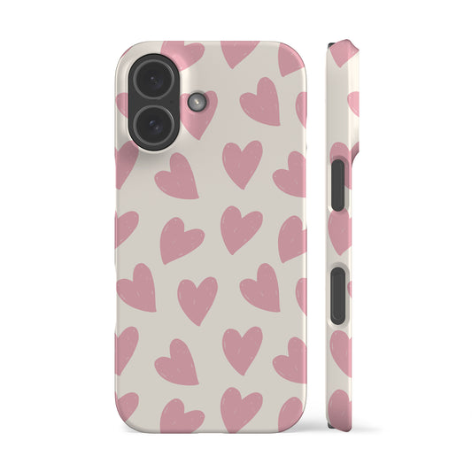 Painted Pink Hearts Phone Case
