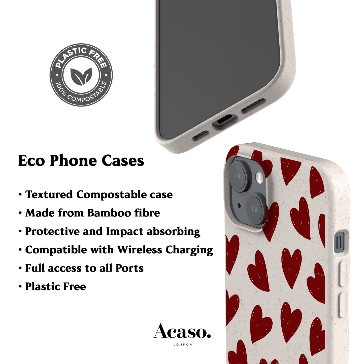 Painted Hearts Eco-Friendly Phone Case