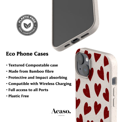 Painted Hearts Eco-Friendly Phone Case