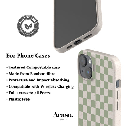 Pale Green Checker Eco-Friendly Phone Case