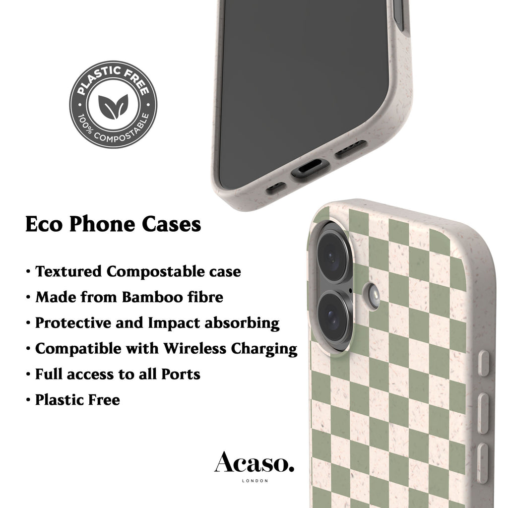 Pale Green Checker Eco-Friendly Phone Case