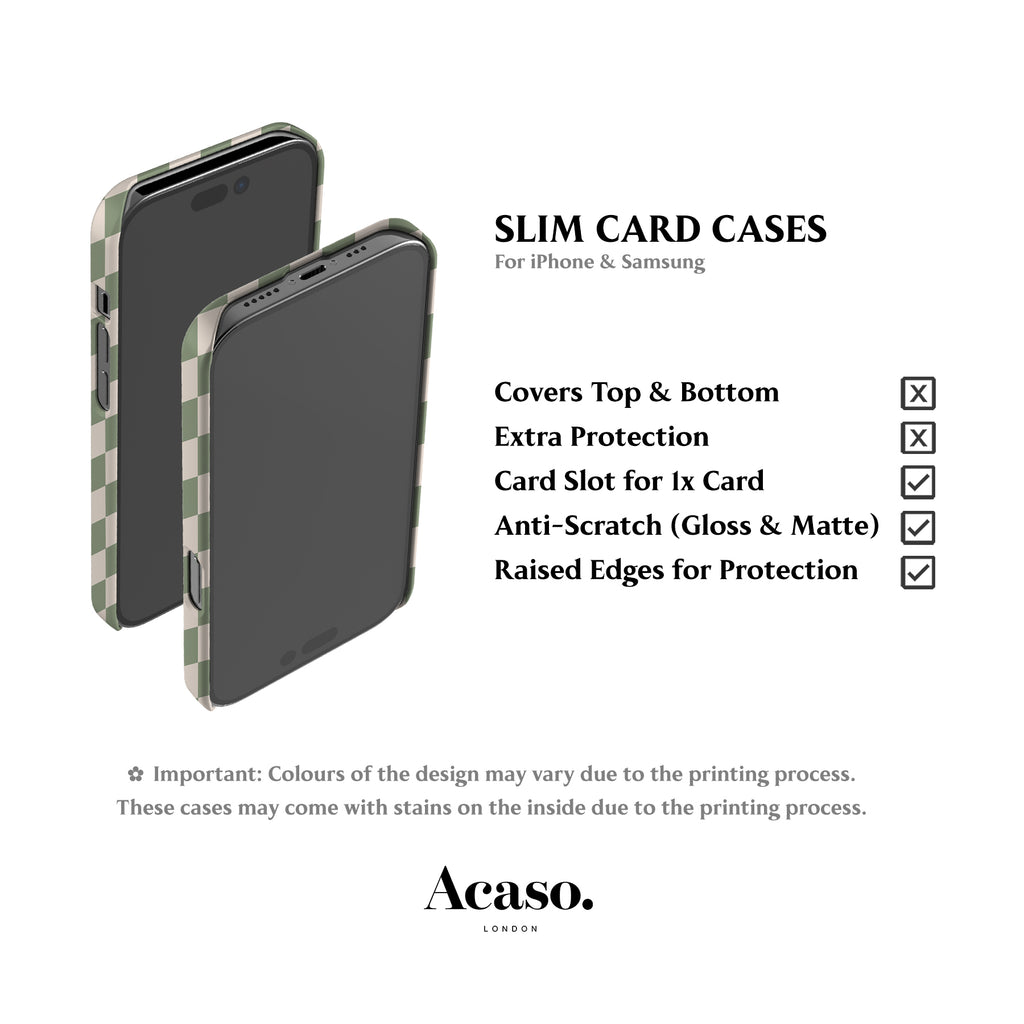 Pale Green Checkered Card Case